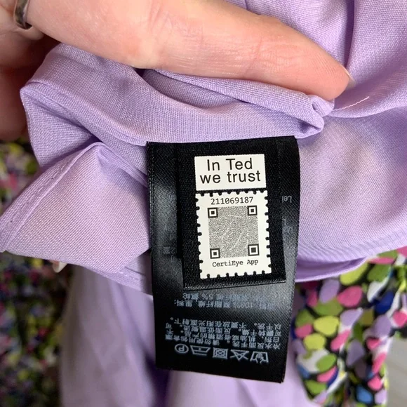 Ted Baker London Karlie Multicolor Black Smocked Detail Tiered Mini Dress 14 New - Picture 14 of 14